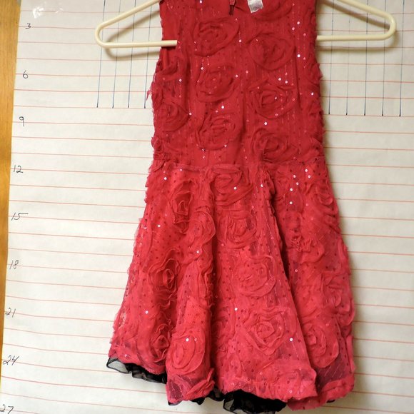 KNITWORKS little girl's roses, covered dress sz 4 - Picture 2 of 10